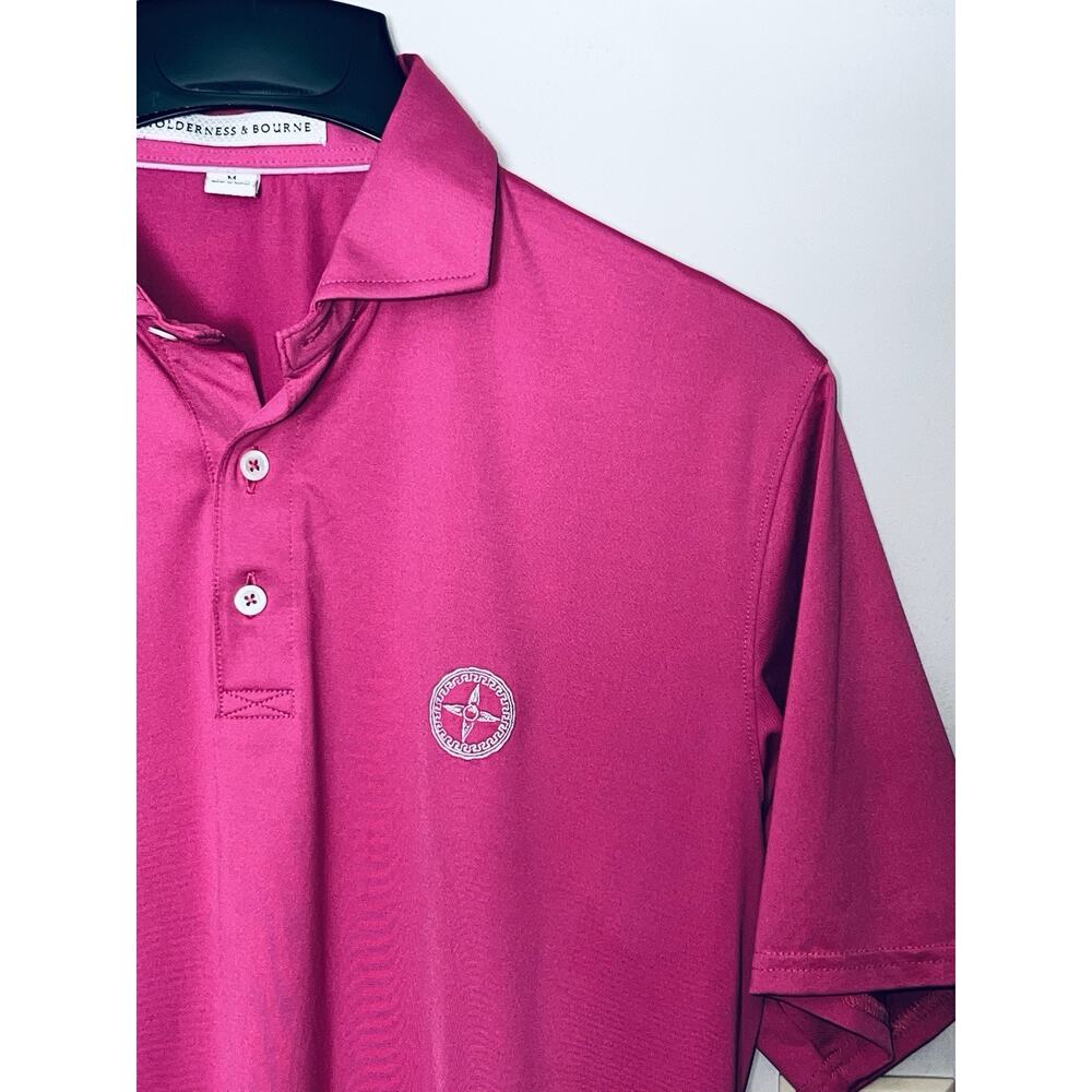 HOLDERNESS & BOURNE PINK PERFORMANCE GOLF POLO SHIRT M OLYMPIA FIELDS CC LOGO